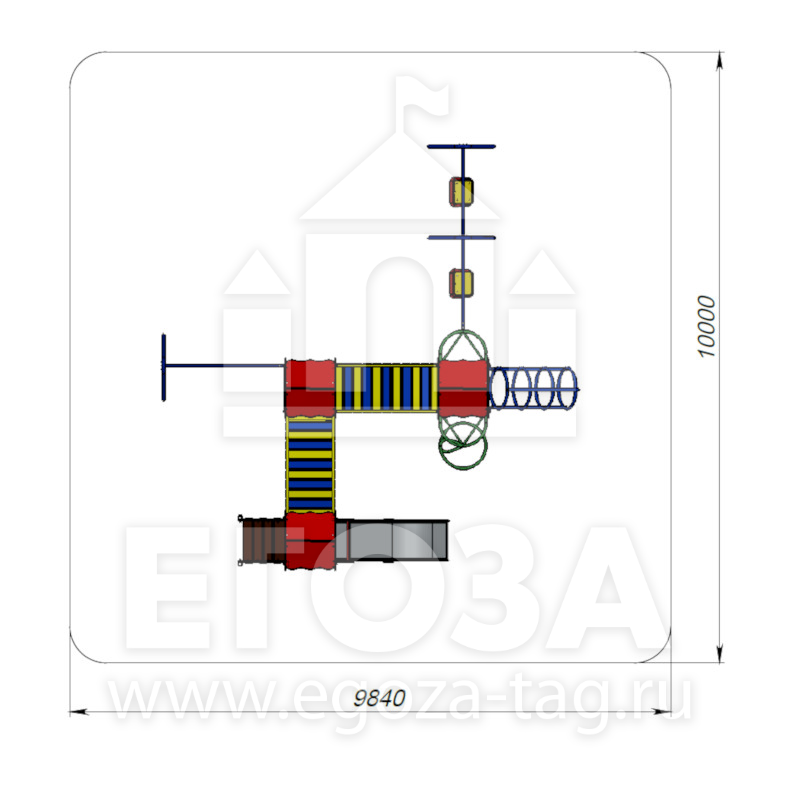 Детский игровой комплекс 0215 - Схема безопасных зон