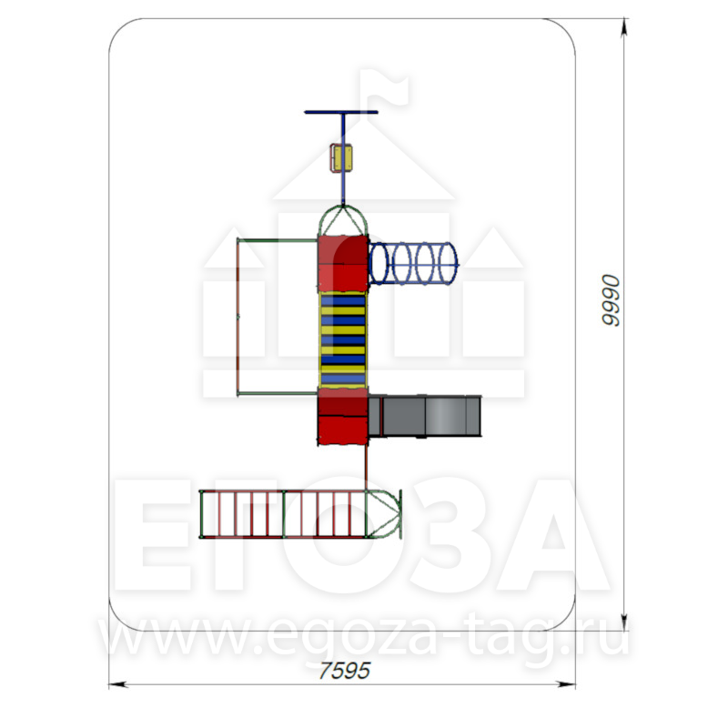 Детский игровой комплекс 0216 - Схема безопасных зон