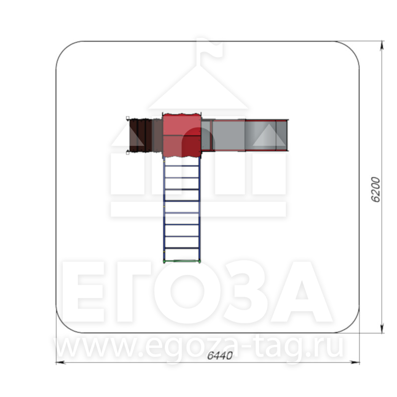 Детский игровой комплекс 0219 - Схема безопасных зон