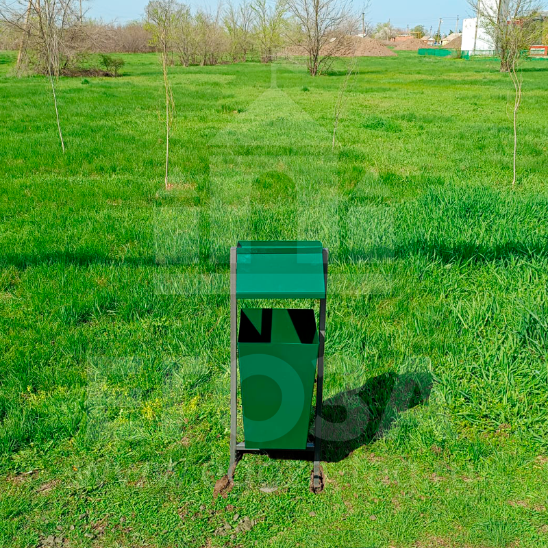 Урна "Трапеция с крышкой и пепельницей" 5203