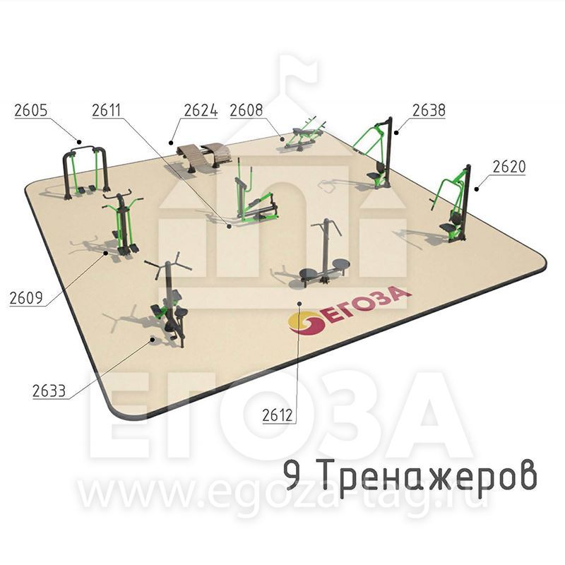 Спортплощадка уличных тренажёров №3