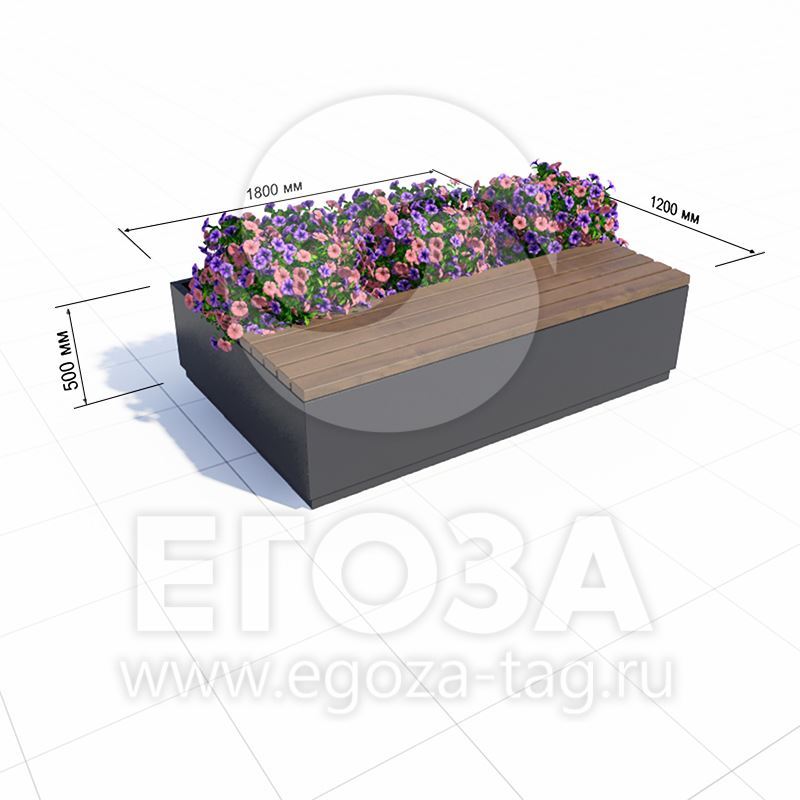 Цветник с лавочкой 6112